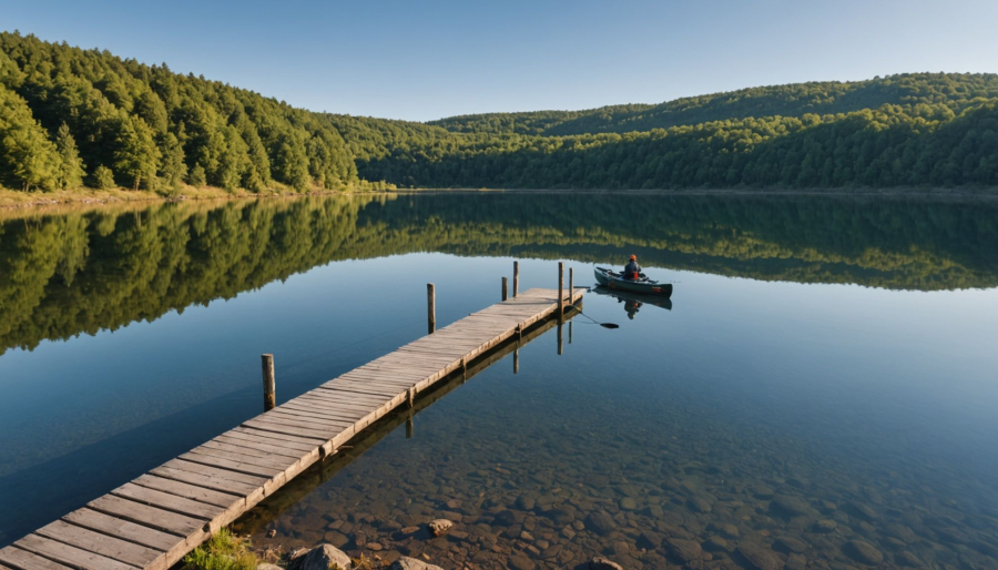 Meren en rivieren aveyron : helder water, vissen en watersporten in de natuur met camping lac aux oiseaux